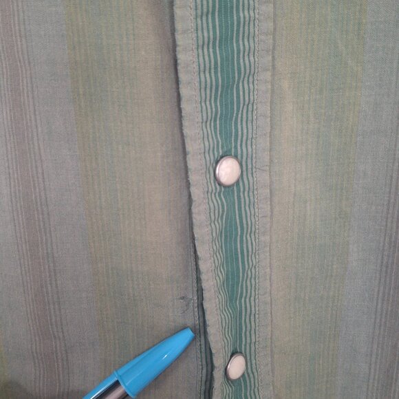 Lucky Brand Mens Western Shirt Sz M Plaid Pearl Snap Button Dugarees Cowboy - Picture 12 of 12